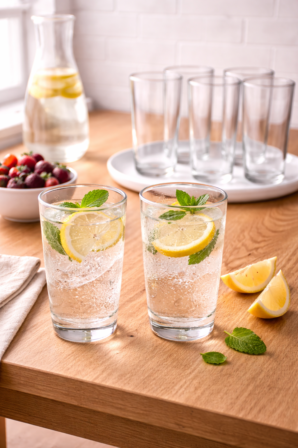 Clear Glass Water Tumbler Set