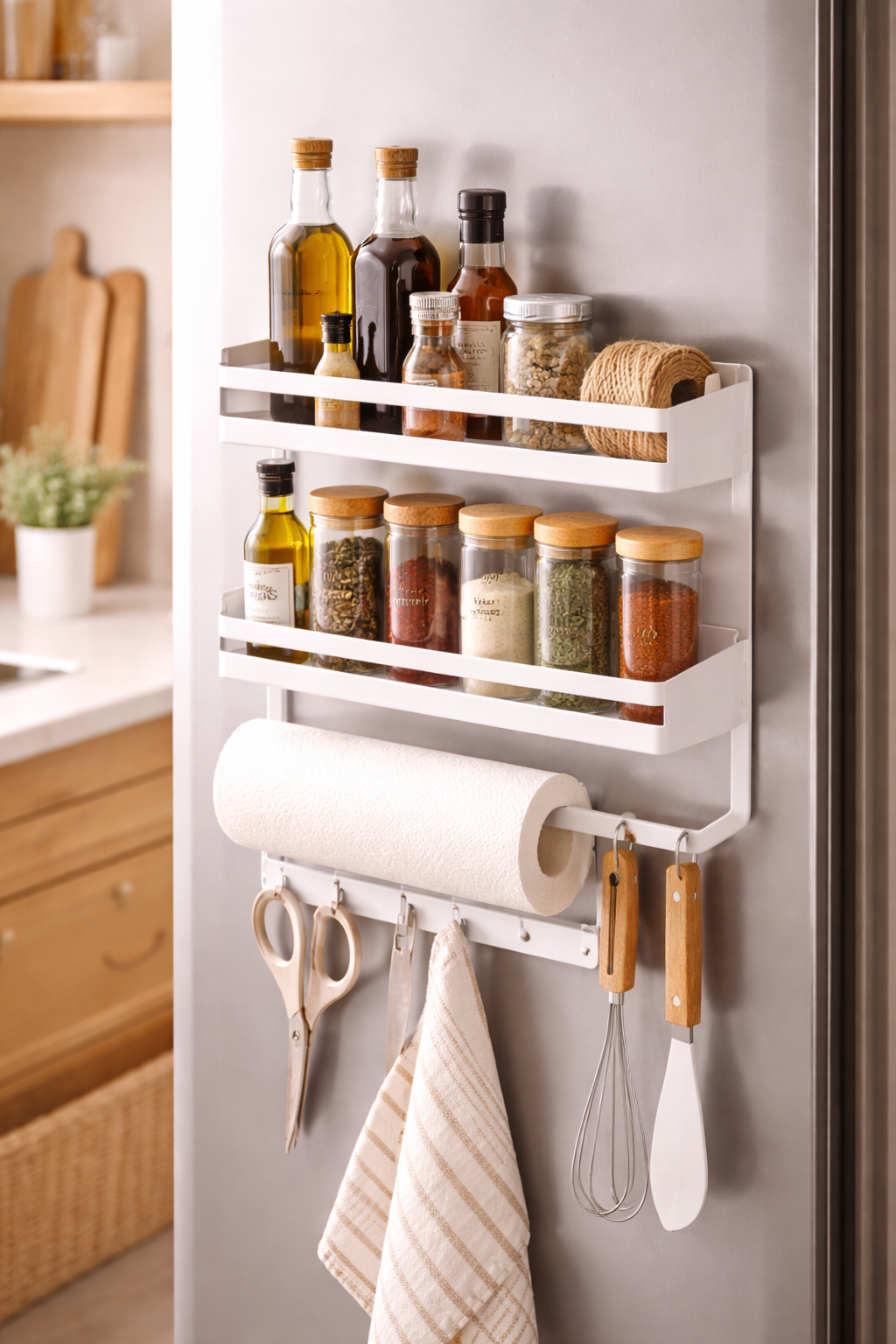 Magnetic Fridge Organizer Rack Set