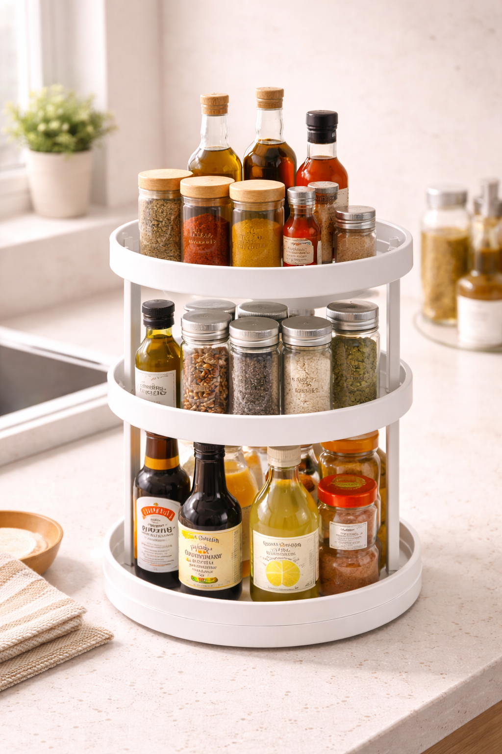 Rotating Multi-Layer Spice Organizer Stand