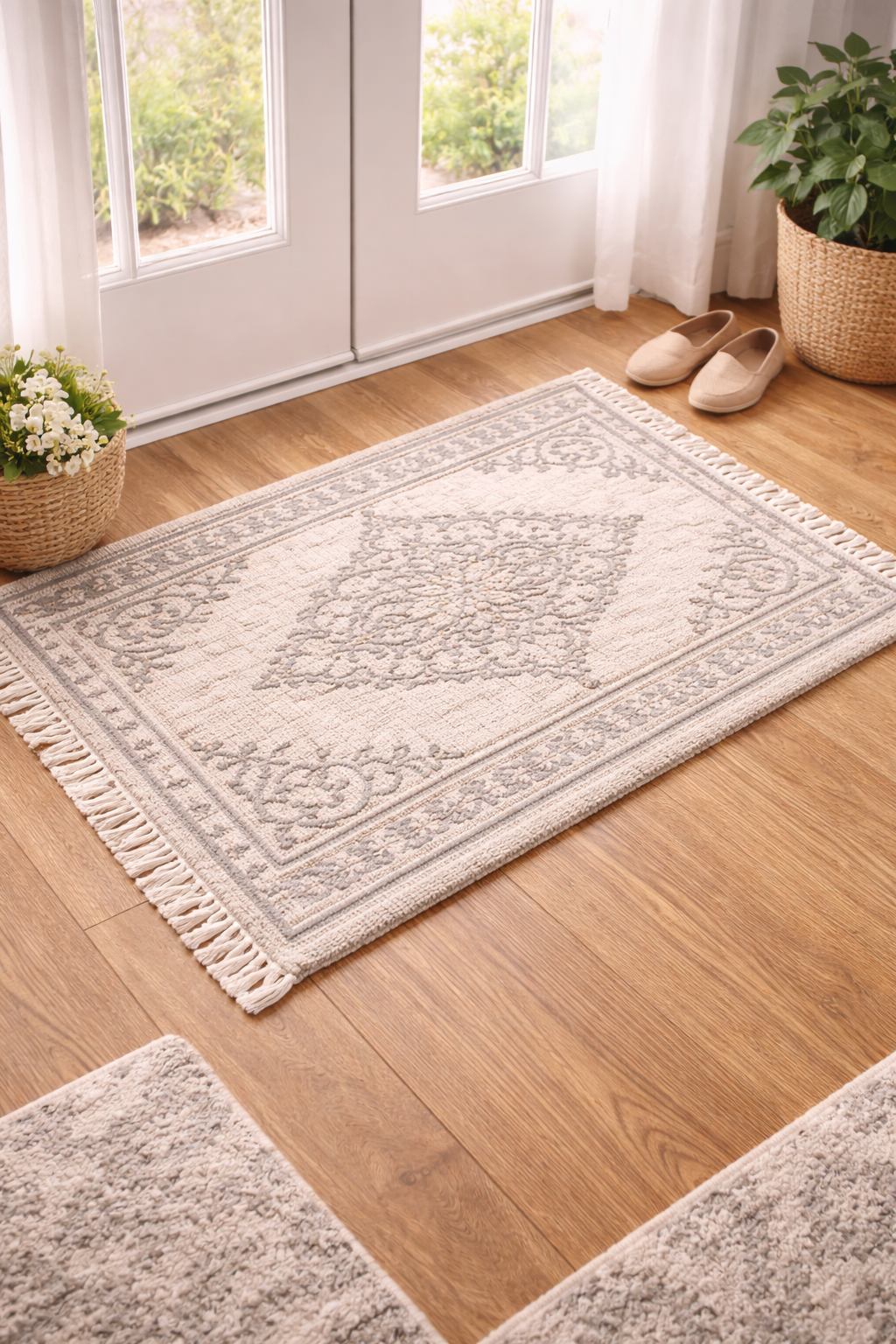 Cotton Jacquard Door Mat with Anti-Slip Backing