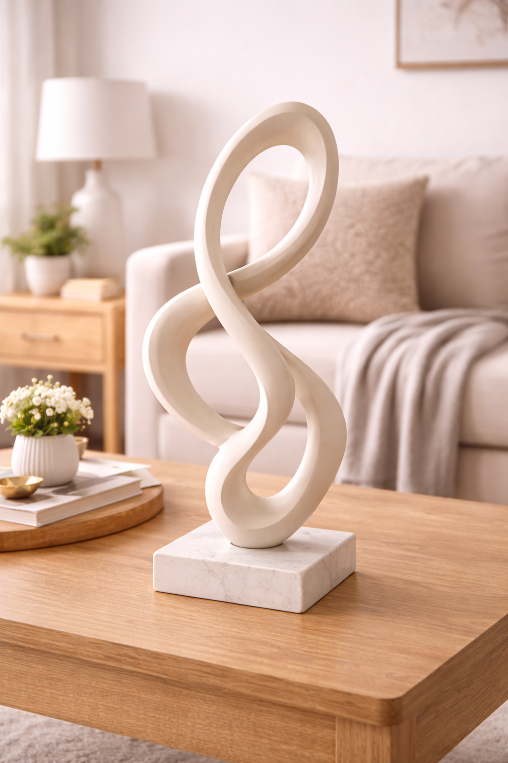 Modern Abstract Resin Tabletop Sculpture